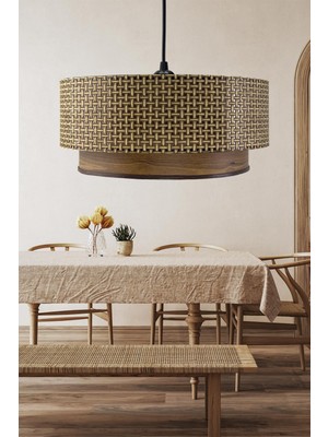 Feyza Design Doğal Hasır ve Ahşap Desenli Modern Avize ile Şıklık Katar