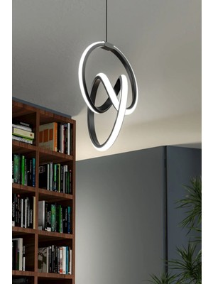 Feyza Design Modern Siyah Sarkıt LED Avize, Salon ve Mutfak Için Şık Aydınlatma