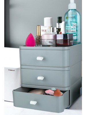 3 Katlı Çok Amaçlı Masaüstü Organizer, Şık ve Pratik Saklama Çözümü