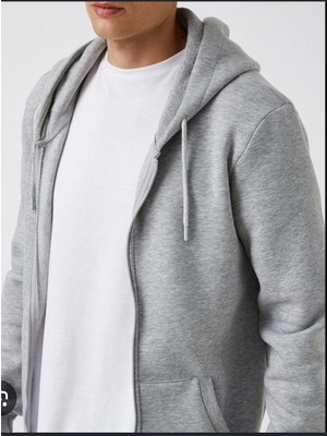 Atk Giyim Comfort Fit Şardonlu Fermuarlı Kalın Kışlık Erkek Sweat Hırka