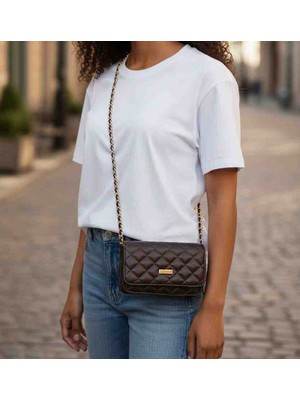 Moda Fiesta Kadın Kapitone Zincir Askılı Çapraz Çanta – Çok Gözlü, Kartlıklı, Fermuarlı Bölmeli