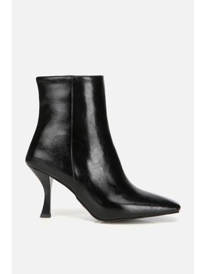 Yaya By Hotiç Kadın Siyah Küt Burunlu Bilekte Topuklu Bot