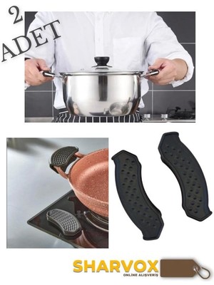 Sharvox 2’li Silikon Tencere ve Tava Tutacağı – Yanmaz, Yapışmaz, Isıya Dayanıklı Mutfak Tutamaç Seti
