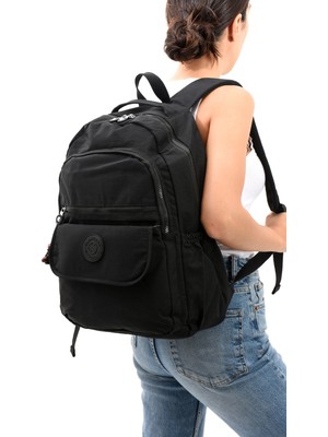 Sanmorris Srg Unisex Suya Dayanıklı Krinkıl Kumaş Çok Gözlü Orta Boy Laptop Okul ve Sırt Çantası
