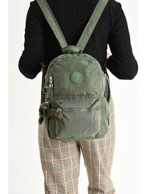 571 Collections Çanta Unisex Su Geçirmez Çok Gözlü Yeşil Renk Çapraz Askılı Göğüs ve Sırt Çantası