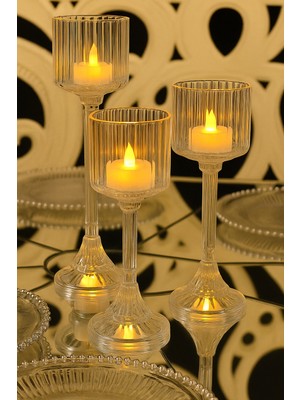 3’lü Bardak Mumluk Seti – Modern Dekor | Ev, Salon,düğün, Nişan  Davet Masası l Cam Görünümlü