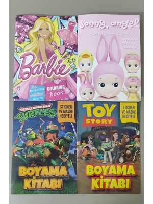 Ada Çanta Kırtasiye 4 Adet Stickerli Boyama Kitabı (Sonny Angel/barbi/toystory/ninja Kaplumbagalar) AD511710