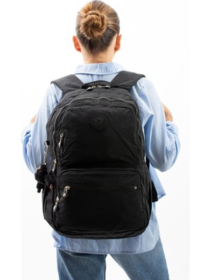 571 Collections Çanta Ultra Hafif Geniş Hacimli Okul Seyahat Spor Sırt Çantası Desenli Siyah Model