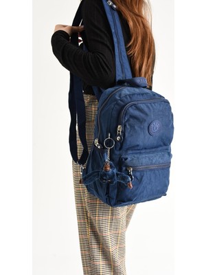 571 Collections Çanta Unisex Su Geçirmez Çok Gözlü Lacivert Renk Çapraz Askılı Göğüs ve Sırt Çantası