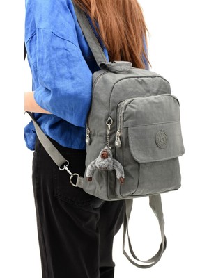 571 Collections Çanta Unisex Su Geçirmez Çok Gözlü Gri Renk Çapraz Askılı Göğüs ve Sırt Çantası