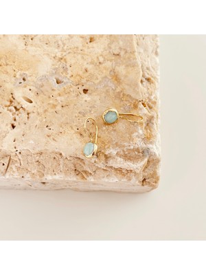 Vesce Atelier Mini Amazonit Sallantılı Doğal Taş Küpe