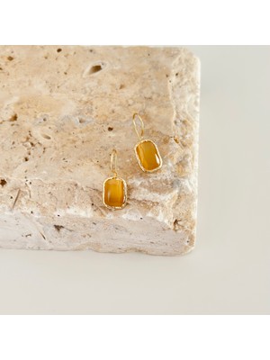 Vesce Atelier Kalsedon Drop Küpe Sarı