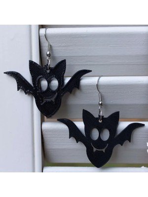 ADA 3D Sevimli Yarasa Küpe Çifti - Halloween Neşesi Gotik Oyunbazlık Temalı Aksesuar