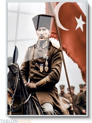 Tablonhazır Dikey Çerçeveli Cam Ataturk ve Filama Modern Ev Dekoru Duvar Sanatı Ev Ofis Tablosu