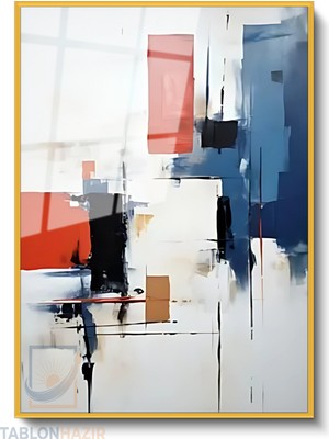 Tablonhazır Dikey Çerçeveli Cam Soyut 0042 1 Modern Ev Dekoru Duvar Sanatı Ev Ofis Tablosu