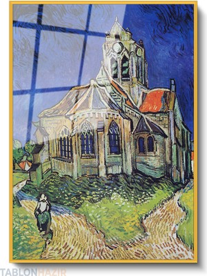 Tablonhazır Dikey Çerçeveli Cam Vangogh 35 Modern Ev Dekoru Duvar Sanatı Ev Ofis Tablosu