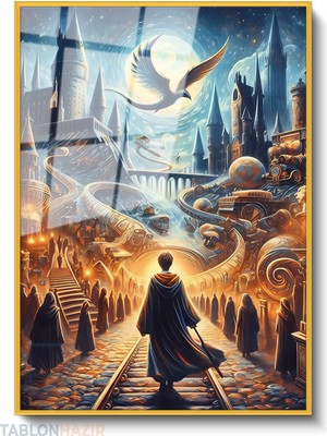Tablonhazır Dikey Çerçeveli Cam Harry Potter 5 Modern Ev Dekoru Duvar Sanatı Ev Ofis Tablosu
