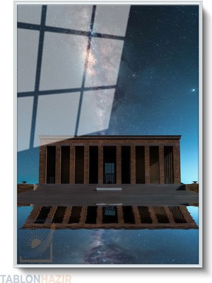Tablonhazır Dikey Çerçeveli Cam Anitkabir Modern Ev Dekoru Duvar Sanatı Ev Ofis Tablosu