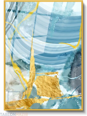 Tablonhazır Dikey Çerçeveli Cam Soyut 0038 2 Modern Ev Dekoru Duvar Sanatı Ev Ofis Tablosu