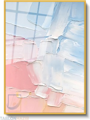 Tablonhazır Dikey Çerçeveli Cam Soyut 0029 Modern Ev Dekoru Duvar Sanatı Ev Ofis Tablosu