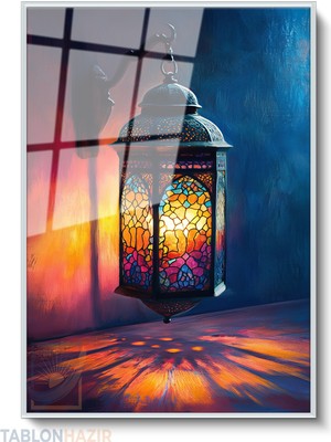 Tablonhazır Dikey Çerçeveli Cam Gece Lambasi Modern Ev Dekoru Duvar Sanatı Ev Ofis Tablosu