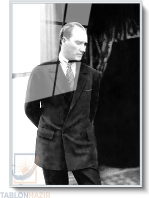 Tablonhazır Dikey Çerçeveli Cam Cam Ata 031 Modern Ev Dekoru Duvar Sanatı Ev Ofis Tablosu