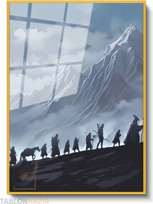 Tablonhazır Dikey Çerçeveli Cam Lotr 2 Modern Ev Dekoru Duvar Sanatı Ev Ofis Tablosu