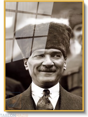 Tablonhazır Dikey Çerçeveli Cam Cam Ata 035 Modern Ev Dekoru Duvar Sanatı Ev Ofis Tablosu