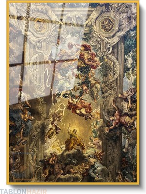 Tablonhazır Dikey Çerçeveli Cam Estetik Klasik Modern Ev Dekoru Duvar Sanatı Ev Ofis Tablosu