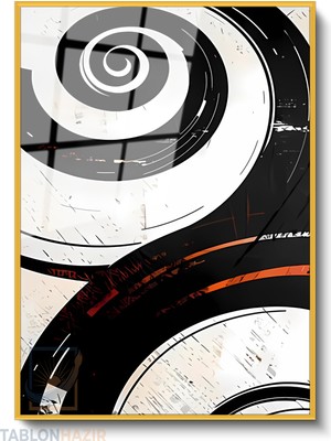 Tablonhazır Dikey Çerçeveli Cam Soyut 0027 2 Modern Ev Dekoru Duvar Sanatı Ev Ofis Tablosu