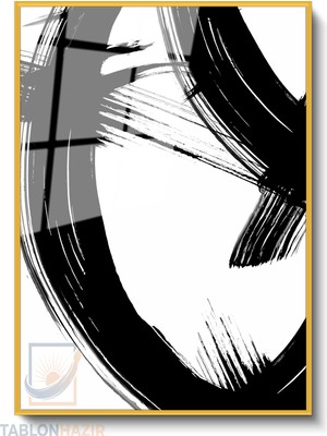 Tablonhazır Dikey Çerçeveli Cam Soyut 0021 Modern Ev Dekoru Duvar Sanatı Ev Ofis Tablosu