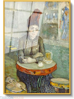 Tablonhazır Dikey Çerçeveli Cam Vangogh 85 Modern Ev Dekoru Duvar Sanatı Ev Ofis Tablosu
