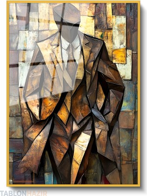 Tablonhazır Dikey Çerçeveli Cam Heykelimsi Modern Ev Dekoru Duvar Sanatı Ev Ofis Tablosu