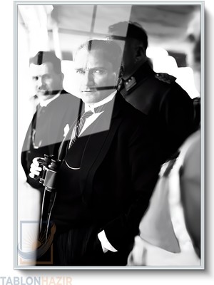 Tablonhazır Dikey Çerçeveli Cam Cam Ata 021 Modern Ev Dekoru Duvar Sanatı Ev Ofis Tablosu