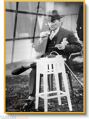 Tablonhazır Dikey Çerçeveli Cam Cam Ata 039 Modern Ev Dekoru Duvar Sanatı Ev Ofis Tablosu