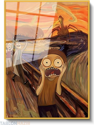 Tablonhazır Dikey Çerçeveli Cam Cizgi Fantastik Modern Ev Dekoru Duvar Sanatı Ev Ofis Tablosu