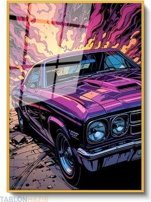 Tablonhazır Dikey Çerçeveli Cam Moraraba Modern Ev Dekoru Duvar Sanatı Ev Ofis Tablosu