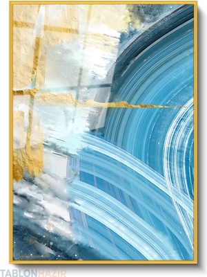 Tablonhazır Dikey Çerçeveli Cam Soyut 0038 3 Modern Ev Dekoru Duvar Sanatı Ev Ofis Tablosu
