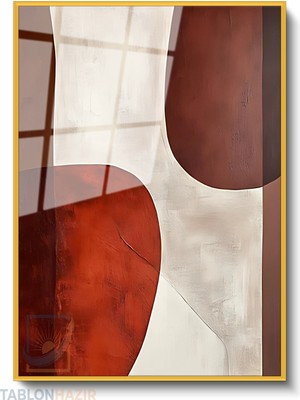 Tablonhazır Dikey Çerçeveli Cam Soyut 0001 Modern Ev Dekoru Duvar Sanatı Ev Ofis Tablosu