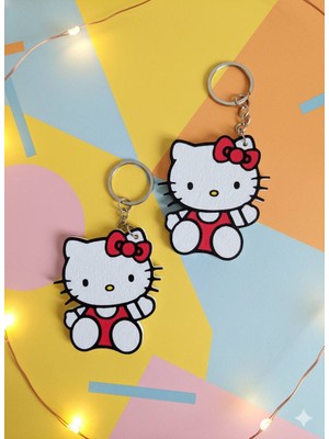 ADA 3D (2 ADET) Hello Kitty Figürlü Dekoratif Anahtarlık Çanta ve Cüzdan Süsü Hediyelik Aksesuar Charm