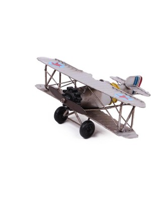 Costurera Metal Uçak Çift Kanatlı Biblo Dekoratif Hediyelik