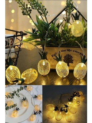 Just Cheap Store 2m 10 LED 2 Kademeli Ananas LED Işık Pilli