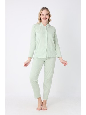 Nbb Yeşil Sleepy Önden Düğmeli Pijama Takım