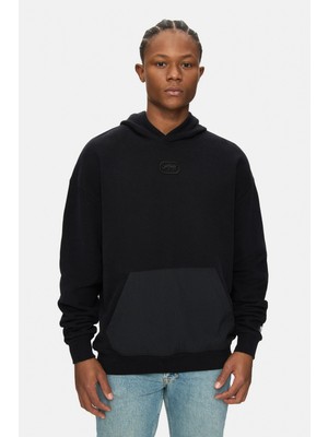 Ecko Unltd. Raleıgh Siyah Kapüşonlu Nakışlı Oversize Erkek Sweatshirt