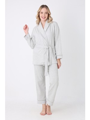 Nbb Gri Sabahlık Pijama Takım