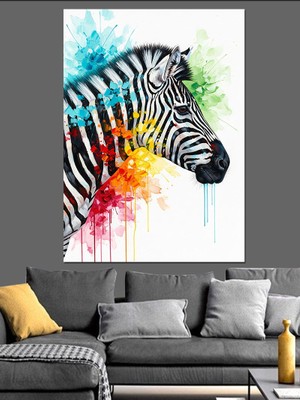 Artmeg Siyah Beyaz Zebra Çizgileri Dekoratif Kanvas - Mdf Ahşap Tablo