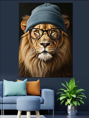 Artmeg Sakin Aslan Kral Portresi Dekoratif Kanvas - Mdf Ahşap Tablo