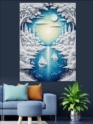 Artmeg Deniz Altı Işık Huzmesi Dekoratif Kanvas - Mdf Ahşap Tablo