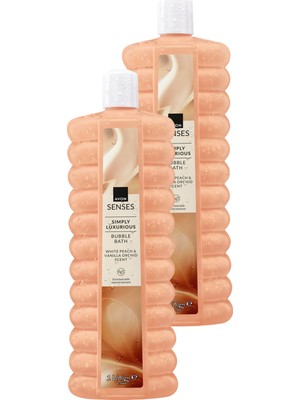 Avon Simply Luxurious Beyaz Şeftali ve Vanilya Orkide Kokulu Banyo Köpüğü 1 lt İkili Set