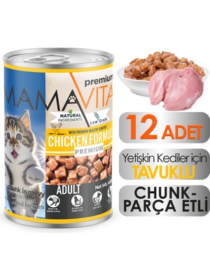 Mamavita Tavuk Etli Yetişkin Kedi Maması 12 Adet